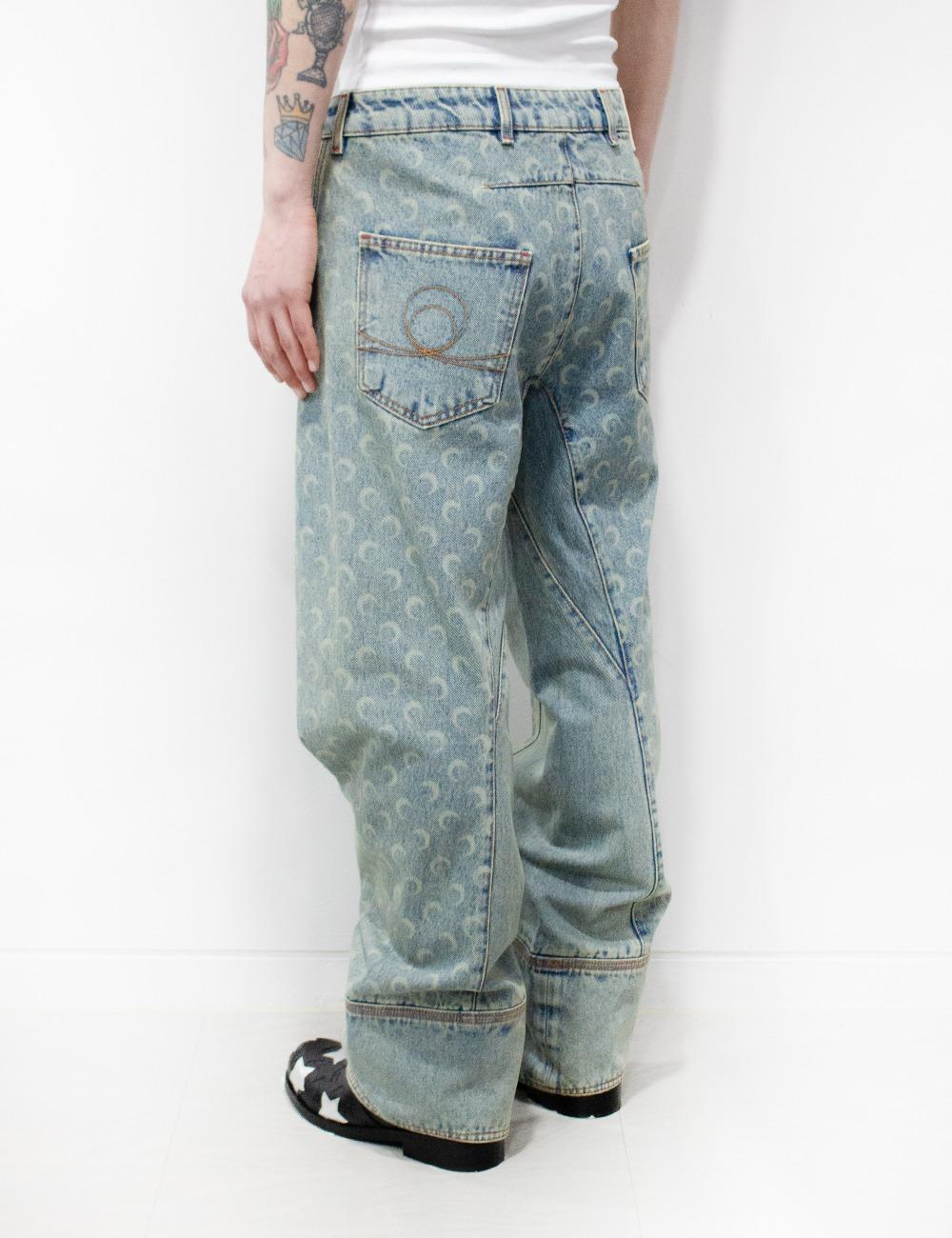 M-MOON LASER DENIM CURVED JEANS_BEIGE