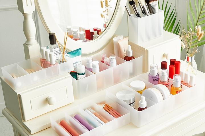 브러쉬꽂이 네일 립스틱 화장품 화장대 꾸미기 트레이 칸막이 소품 정리함 소