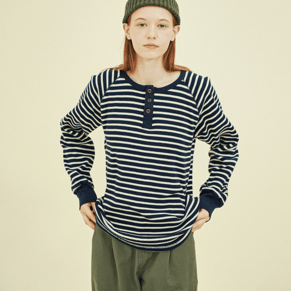 [NEW!FALL 2nd 20%] [예약주문 9/1순차발송] 헨리넥 스웨트셔츠 (ST와플) 네이비 243601TNV