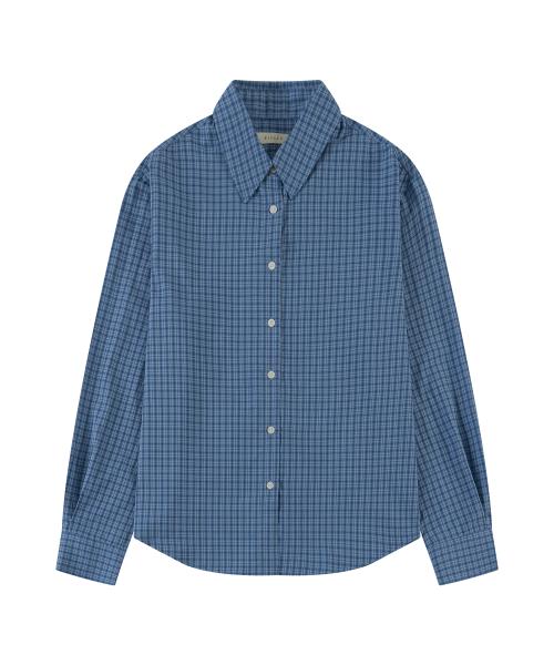 SITP5257 SUNWELL 도비 체크 레귤러 셔츠_Blue
