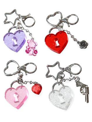 1 0 heart lock key ring