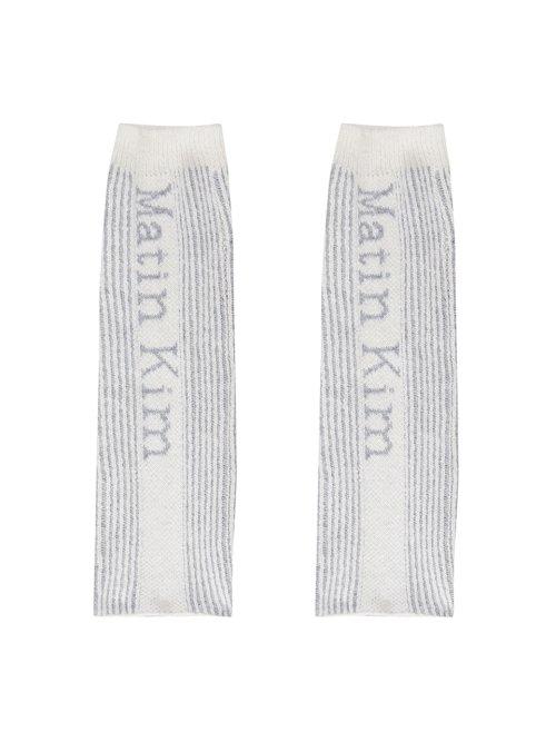 MATIN STRIPE LEG WARMER IN WHITE
