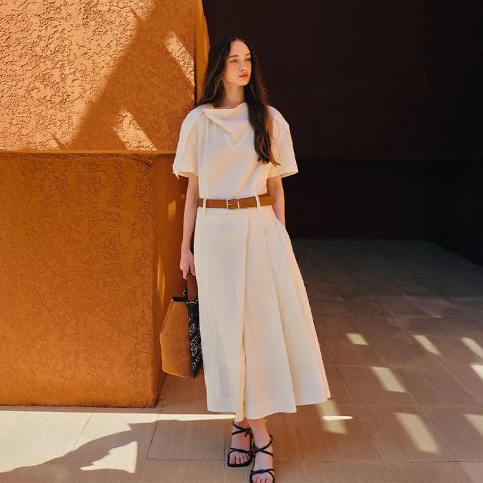 [예약배송] 스카프 넥 플리츠 원피스 NEW5MO509