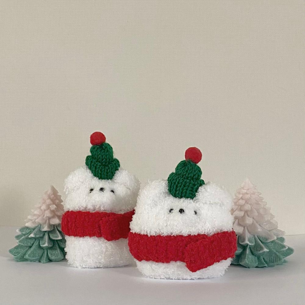 눈사람 곰 에어팟 뜨개 케이스