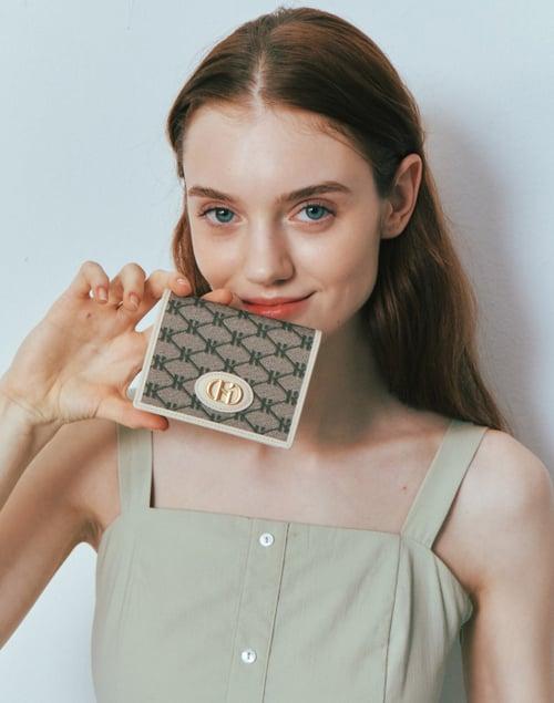 헤지스 여성 액세서리(HAZZYS WOMEN ACC)  [HARIATO] 베이지 패턴 가죽 반지갑 - 사이즈 & 후기 | 무신사