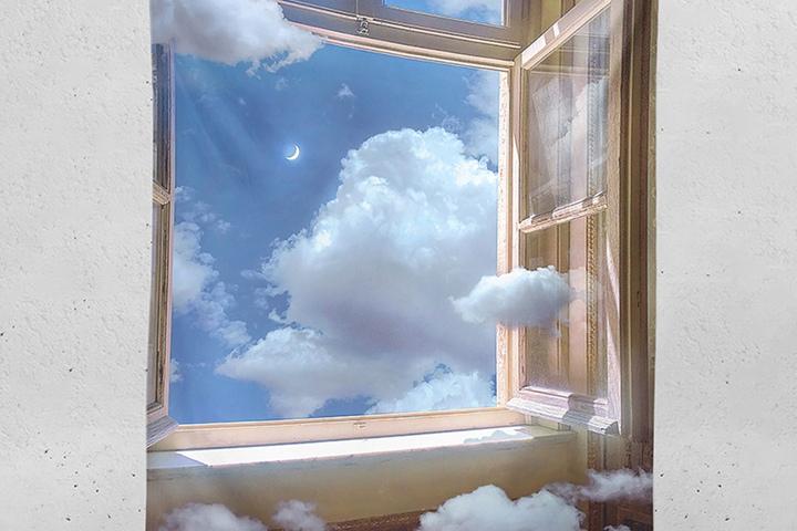 [해외]유영하는 구름A 빈티지 대형 패브릭 포스터