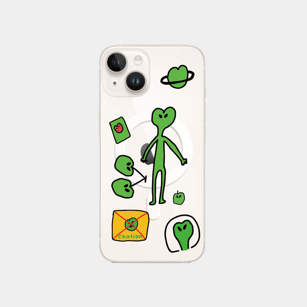 초록외계인 맥세이프 투명 케이스