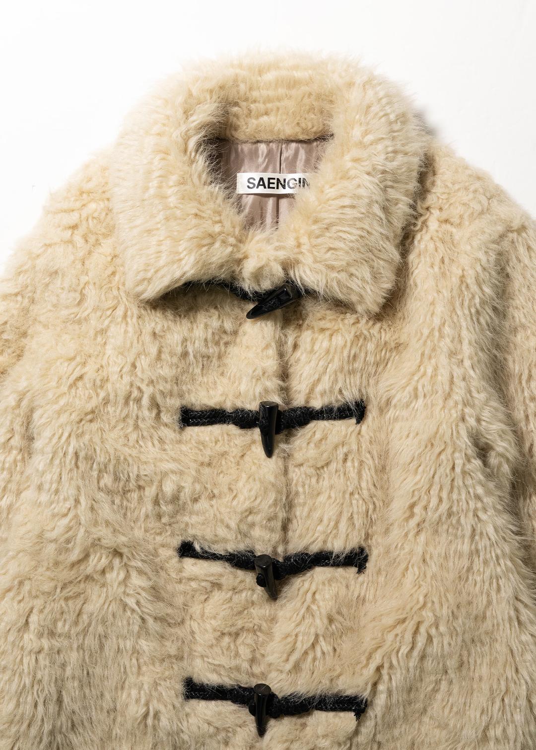 NIMBUS TOGGLE FUR COAT - BEIGE