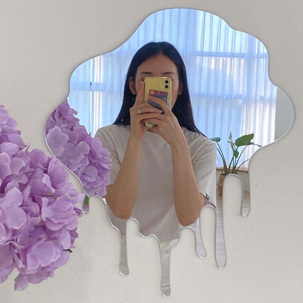 비정형거울 벽부착형 물결거울 웨이브거울 조약돌거울 미러데코 미아아트 탁상 거울