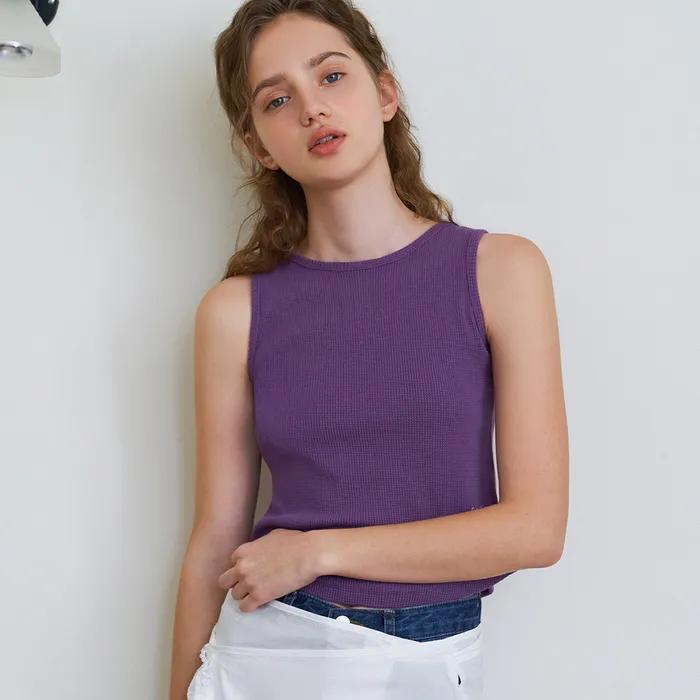 Waffle logo sleeveless_purple