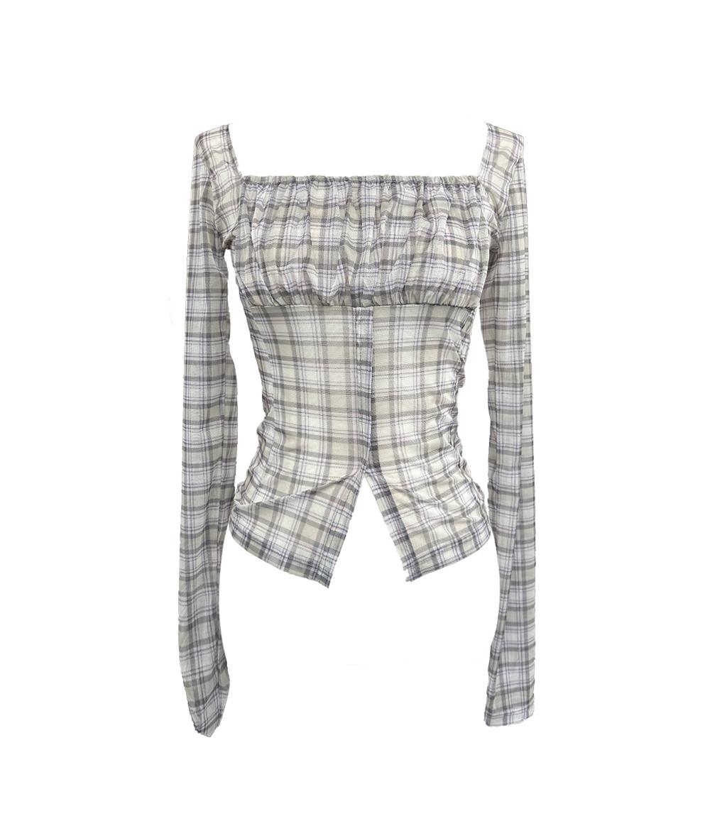 스큅 Bath checkered square top (3colors)