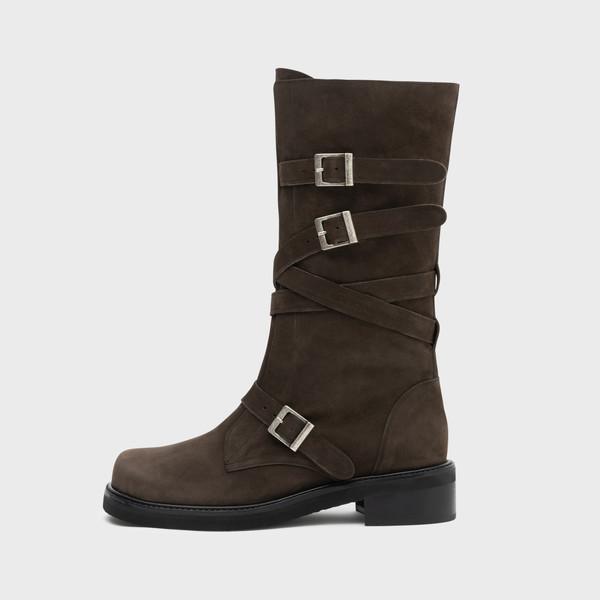 LETA BUCKLE STRAP BOOT_NUBUCK