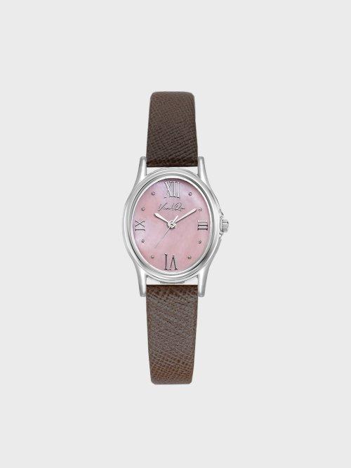 Gem-Silver/Rose (Espresso Saffiano leather)