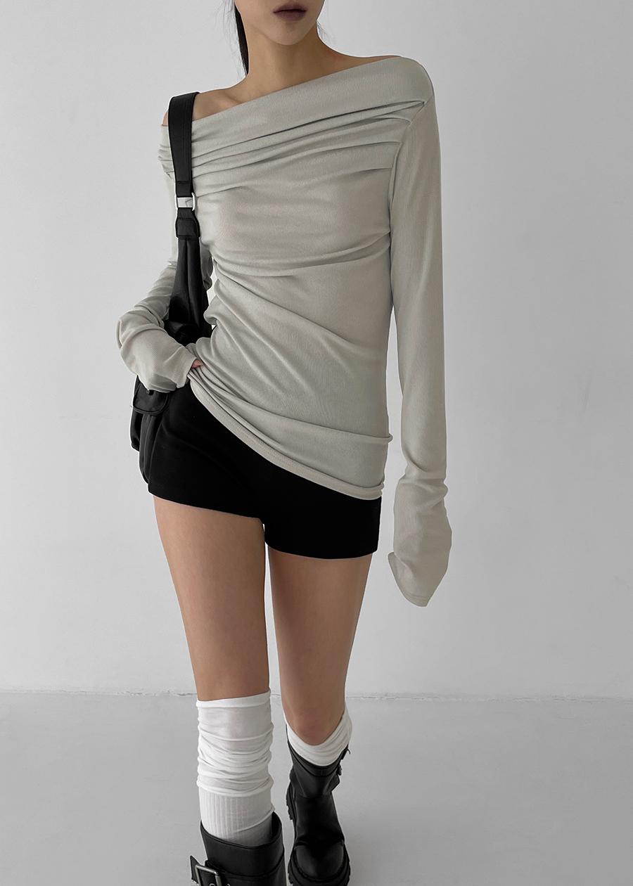 블랙업 [3천장판매] 힌츠 드레이핑 오프숄더