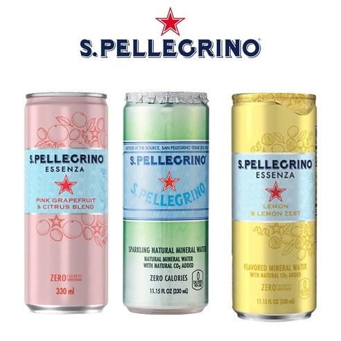 산펠레그리노 탄산수 플레인/레몬제스트/핑크자몽시트러스 각8캔씩, 330ml, 24개 - 탄산수 | 쿠팡