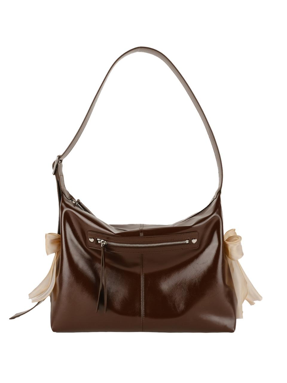 [4월 중순 재입고 예정] PILLOW RIBBON BAG_CHOCOLATE BROWN