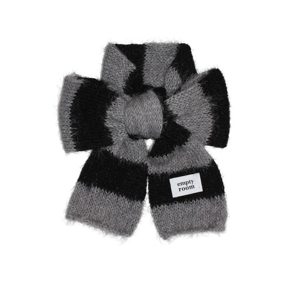 sleeve hairy stripe muffler (dark gray)