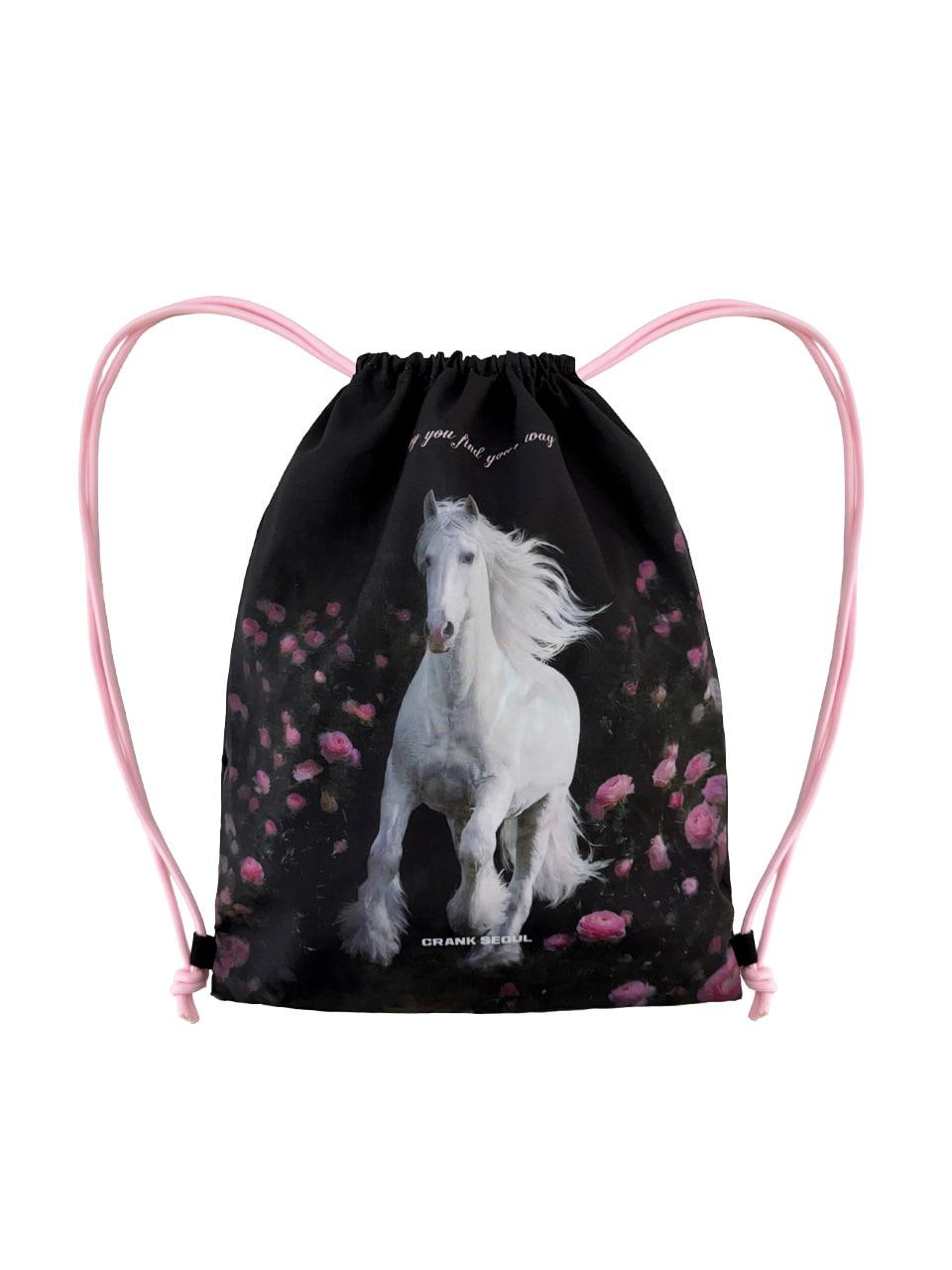 FIRE HORSE STRING BAG_BLACK