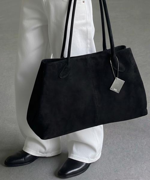 남녀공용 오브제 스웨이드 숄더백