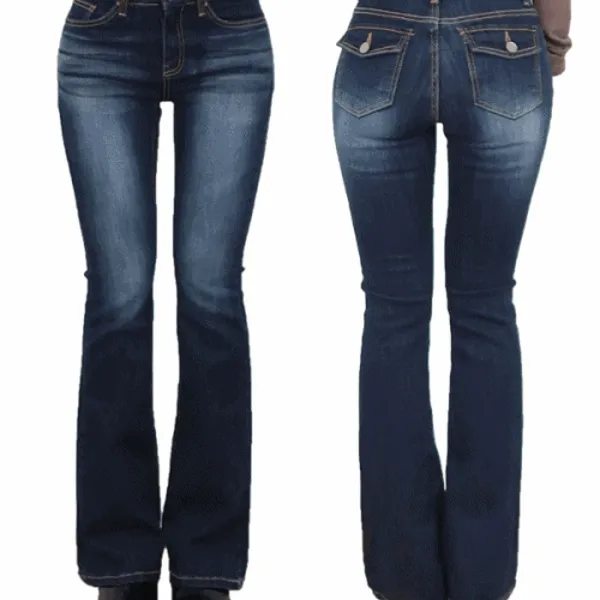 🔥주문폭주 [핏보장/허리쏘옥/히든밴딩] 셀린 로우웨스트 백포켓 진청 워싱 롱 부츠컷 데님