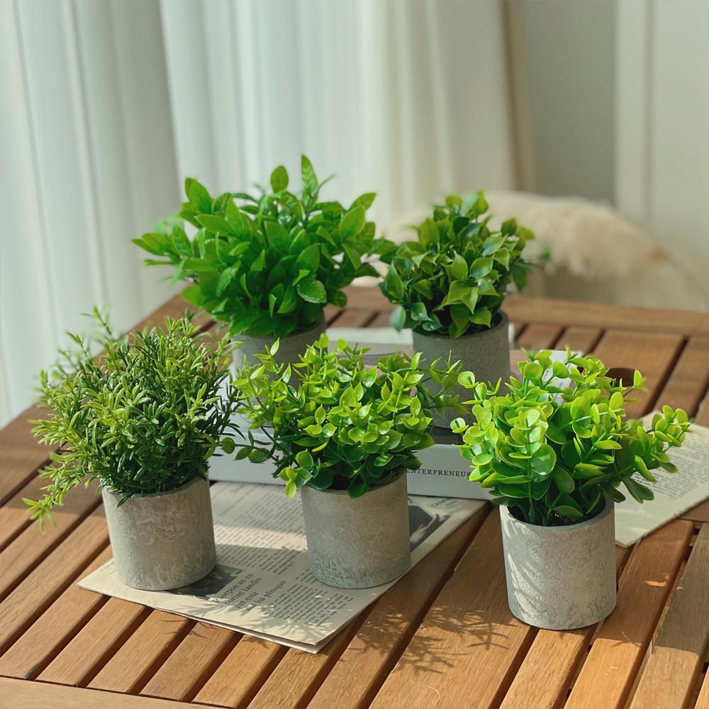 화예원 생화같은 미니 조화 화분 로즈마리 인조 나무 인테리어  꽃 화분 세트