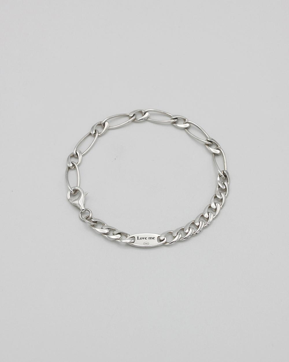 mix chain & letter bracelet (92.5% silver)
