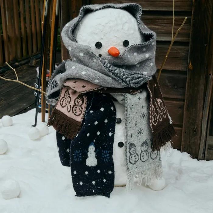 wool snowman muffler (4 colors)