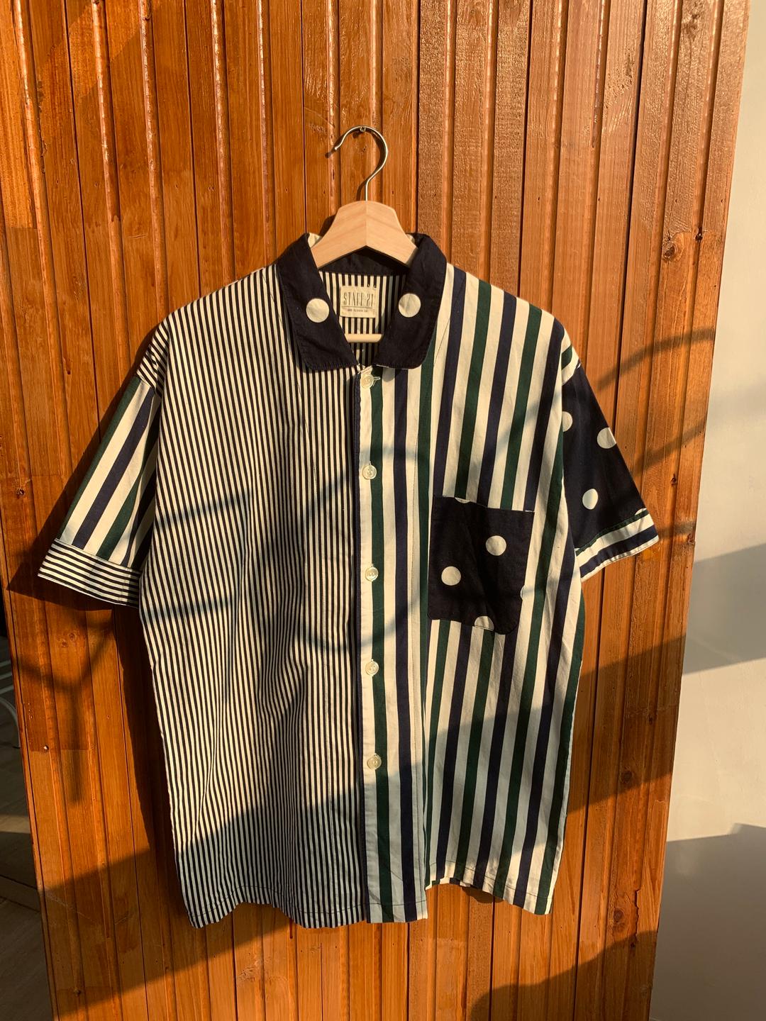 Stripe Dot Over-Fit Shirt