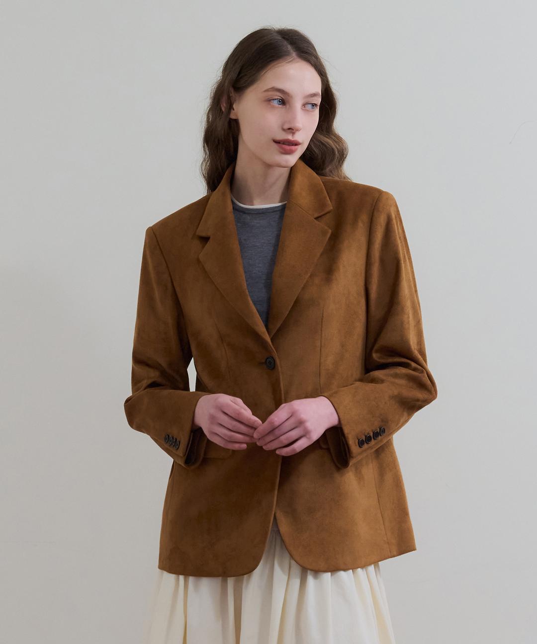 바시카 스웨이드 싱글 자켓 [brown]
