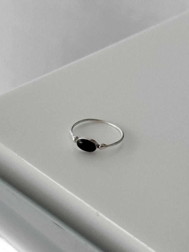 실버925 블랙 오닉스 슬림 레이어드 실반지