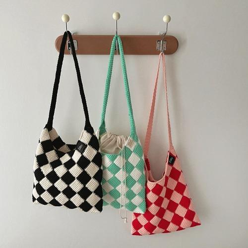 코바늘diy 체커보드 숄더백 코바늘가방뜨기 뜨개질가방 영상포함