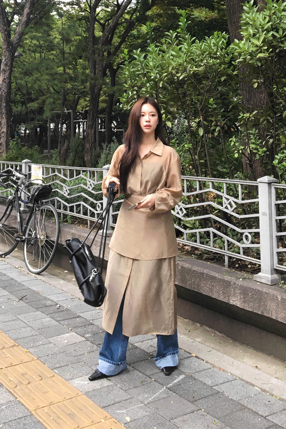 [하객룩/랩set] 베이앤 레이어드 셔츠 롱원피스 - 3color