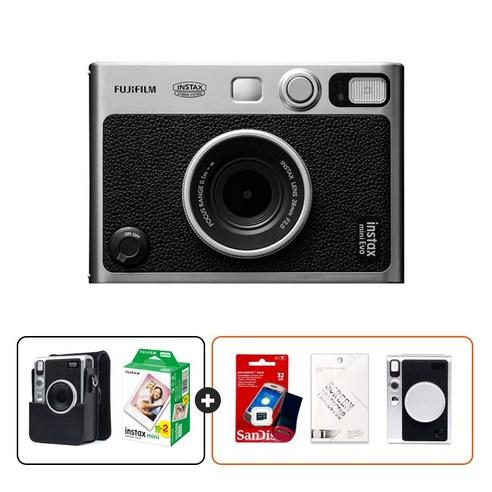 인스탁스 미니에보 EVO 블랙(C타입) 카메라+전용가방+필름20장+선물SET - 즉석카메라 | 쿠팡