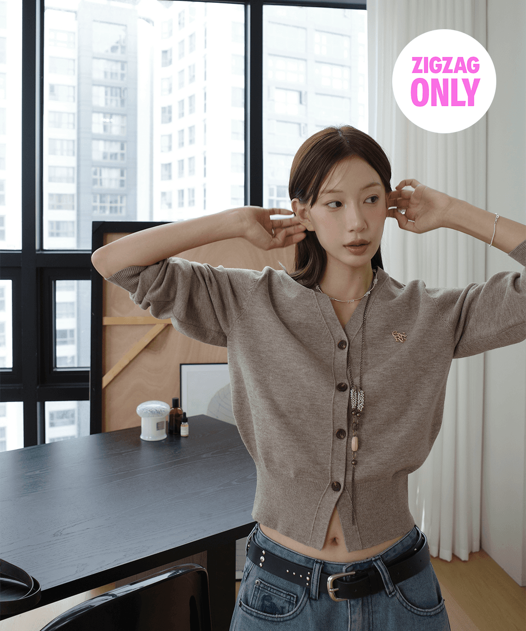 제너럴아이디어 [직잭 단독] WOMAN GNRL 에센셜 가디건 [OATMEAL]