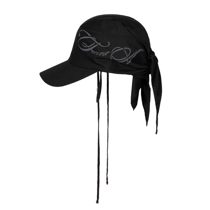 STRAPPY SCARF CAP (BLACK)