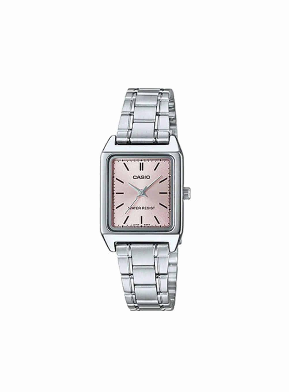 Metal Pink Square Wristwatch