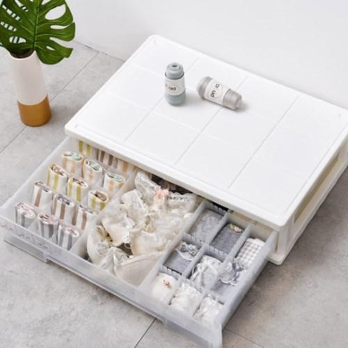 한번에 정리할 수 있는 칸막이 조절 속옷 양말 수납함