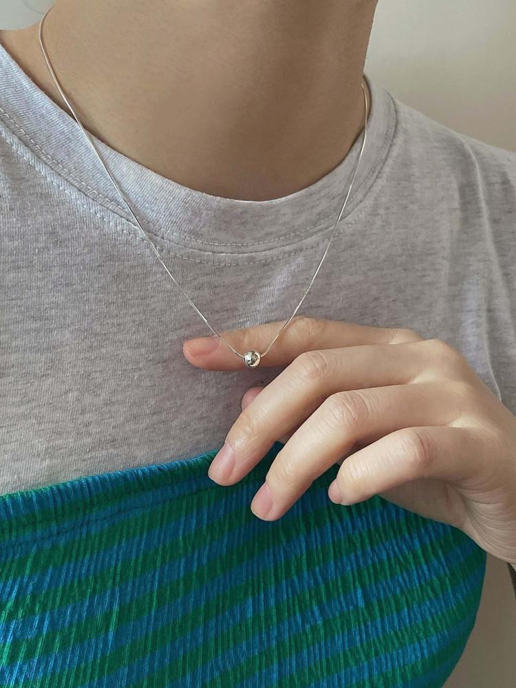 [어나더베이스] 실버볼 네크리스 silver925 은볼 데일리 심플