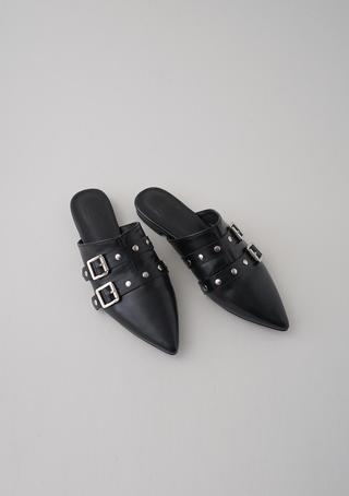 two buckle stiletto mule (2colors)