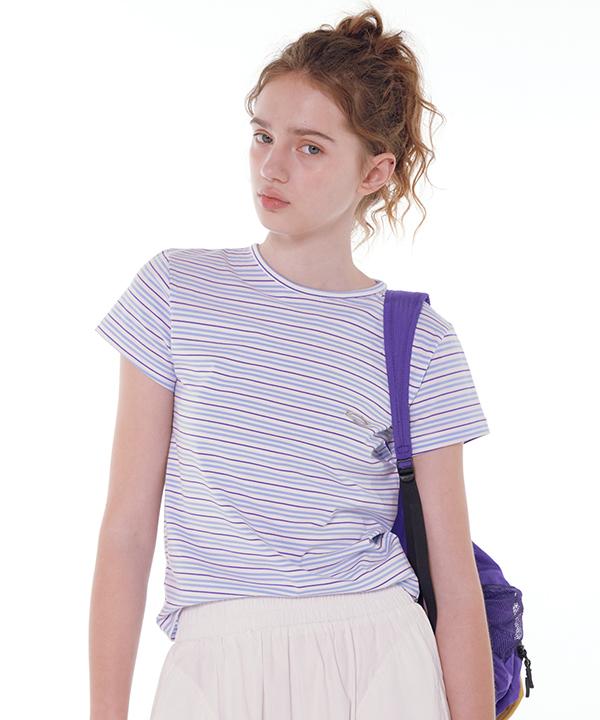 NOI1654 slim fit stripe t-shirts (blue)