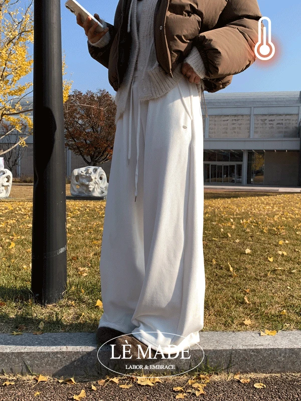 [Lè made] 르메이드 코듀로이 밍크 와이드 밴딩팬츠 / 2color