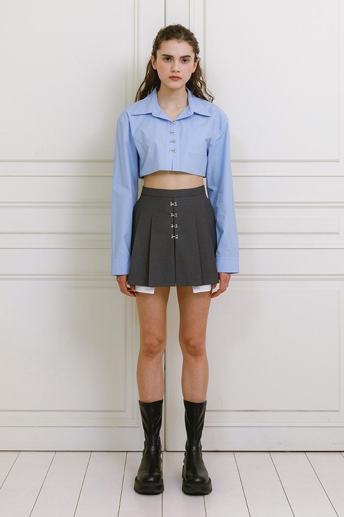 Crop hook shirt (blue)