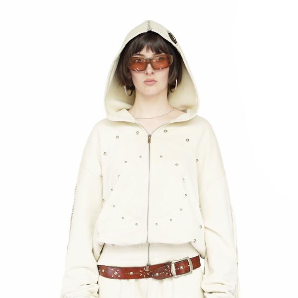 NOMAD OPEN CAPE HOODED JACKET IN VANILLA