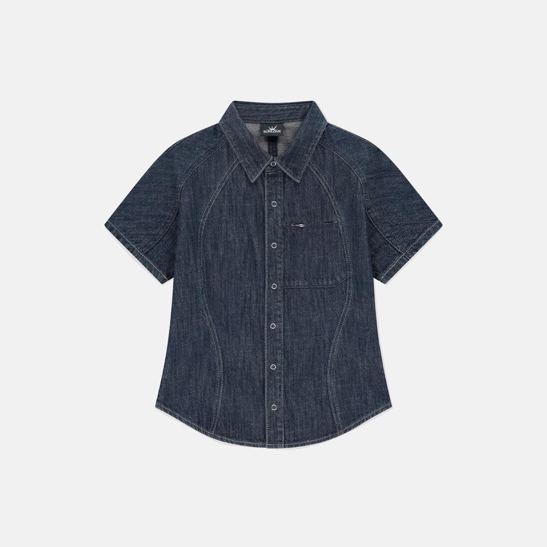W Wave Aero Denim Shirts Dark Blue