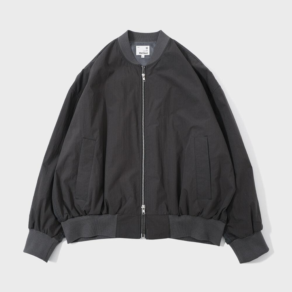 22SS Rivera Crease Back Bomber Jacket Charcoal