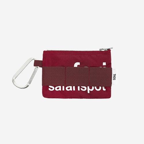 BASIC SAFARI KEYRING CARD WALLET (BURGUNDY)
