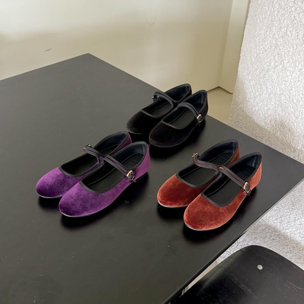히든키높이 벨벳 쿠셔닝 메리제인 단화 3cm(+속굽 2cm포함)