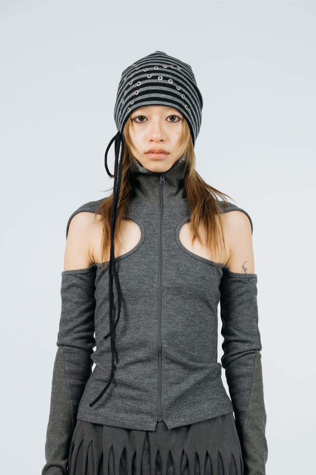 .eyelet stripe beanie — .nibgnus