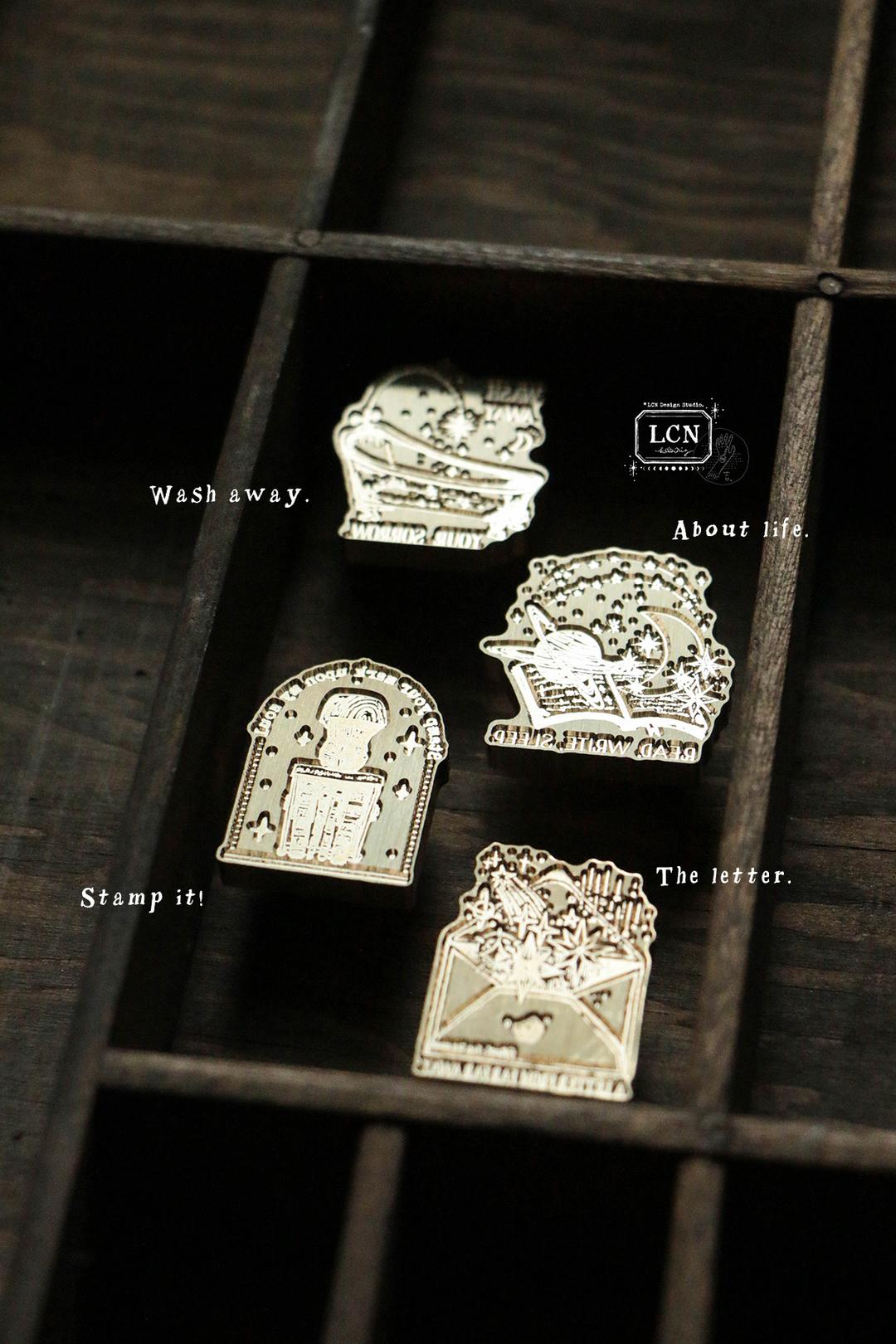 Wax seal stamp set- Stamp it!/ Wash away/ Wash away/