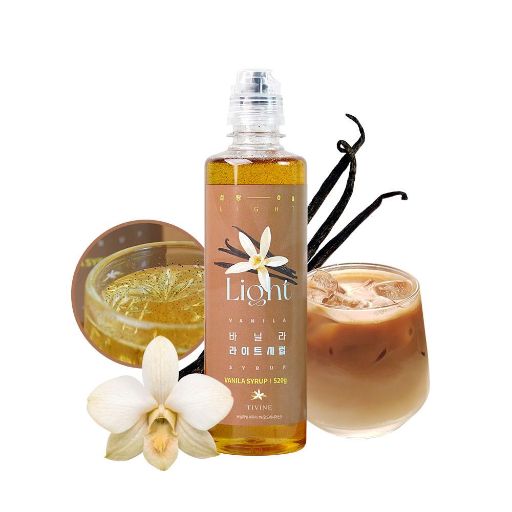 티바인 저칼로리 바닐라 라이트 시럽 1병 저당 키토 알룰로스 바닐라빈 시럽 520g [원산지:국산]